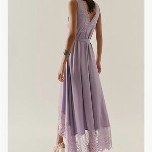 Chic Lavender Wrap Asymmetrical Lace Dress. Y2K Aesthetic. Boho. Large